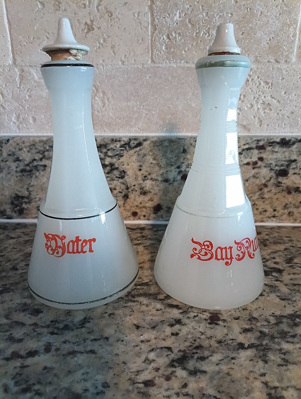 Vintage Clambroth Barbershop Bottles - Water Bay Run